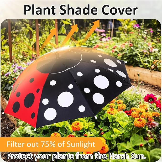 Plant Umbrellas for Outdoor Plants, Large Garden Plant Umbrella Shade Upgraded Adjustable Angle Height for Potted Plants Garden Beds