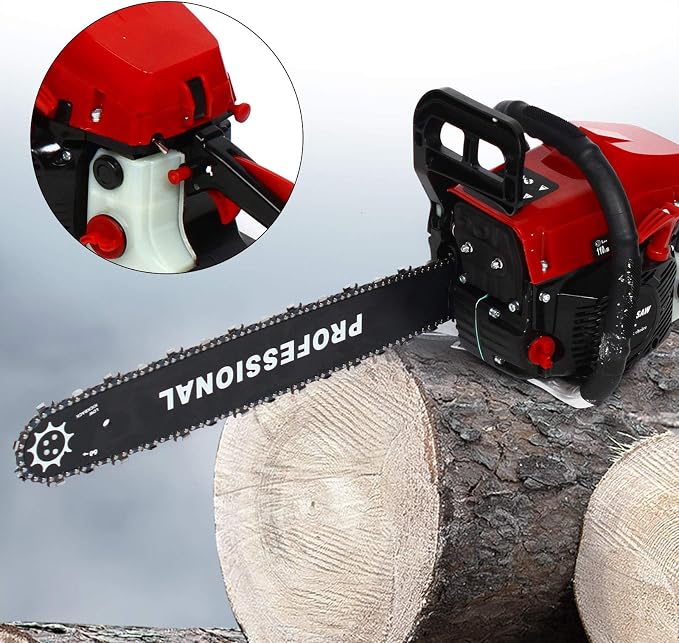 58CC Gas Powered Chainsaw, 2 Stroke Bar chain saws, Woodworking Saw Cutting Job Chain Saw with 20-Inch Bar And Tool Kit For Cutting Wood Outdoor Garden Farm Home