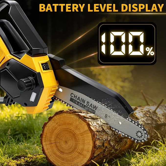 2-in-1 8 Inch Electric Pole Saw for Dewalt 20V MAX Battery, Brushless Cordless Mini Chainsaw with Extension Pole & 3 Chains, Auto Oiler, 14.5 FT Max Reach for Tree Trimming Branch Cutting (No Battery)