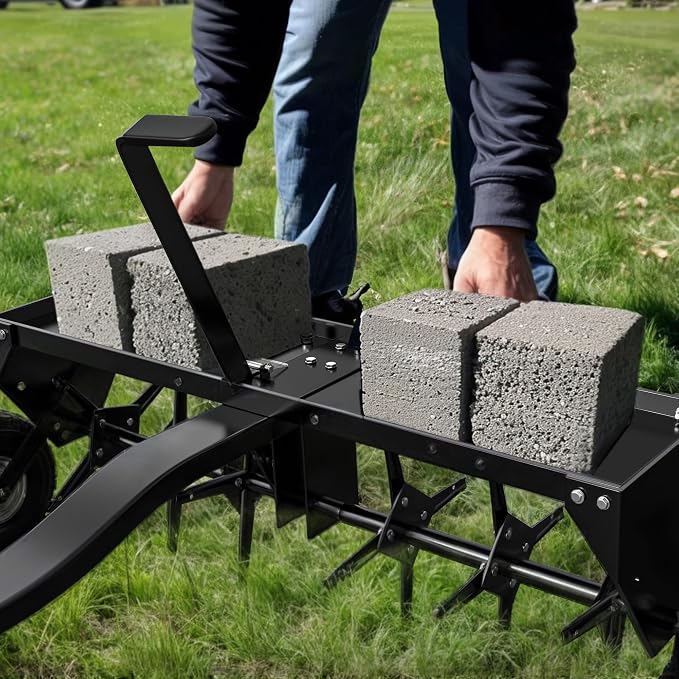 YITAMOTOR 40" Tow Behind Lawn Plug Aerator with Universal Hitch; Designed to Pull Behind Lawn & Garden Tractors