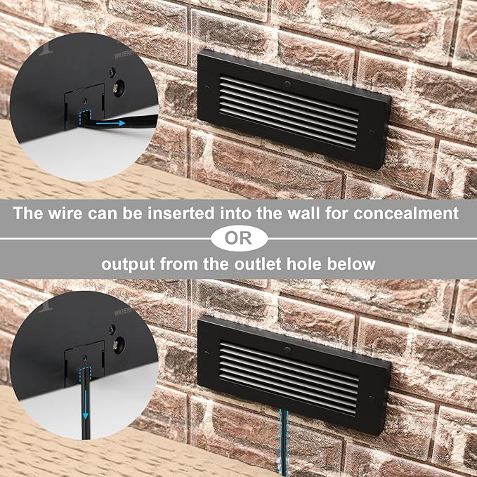 Outdoor Stair Lights, 5W 8.7" 12V LED RGB Color Changing Low Voltage Under Deck Stair Lights Wired for Step Deck Fence Outdoor Waterproof, 0.6'' Ultra Thin Surface Mount, Black, 12PK