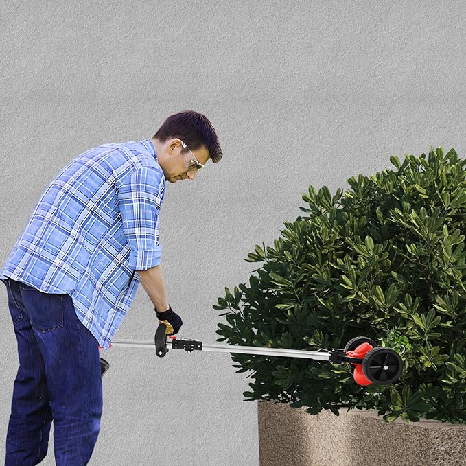 Cordless Weed Trimmer,Electric Weed Trimmer with Wheels,Lawn Trimmer,Compact Power Tool for Lawn Yard Work