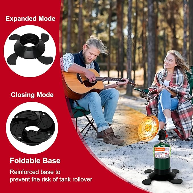 Portable Propane Heater, Outdoor Space Tent Heater for Camping, Self-Ignition Radiant Cordless Heater, Gas Heater with Foldable Gas Tank Holder for Outdoor Hiking Ice Fishing Hunting