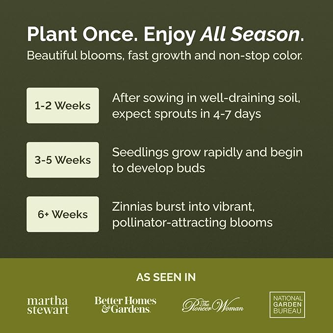 Eden Brothers Zinnia Seeds - Meteor Shower Mix, Non-GMO Seeds for Planting, Packet | Low-Maintenance Flower Seeds, Plant During Spring, Zones 3, 4, 5, 6, 7, 8, 9, 10