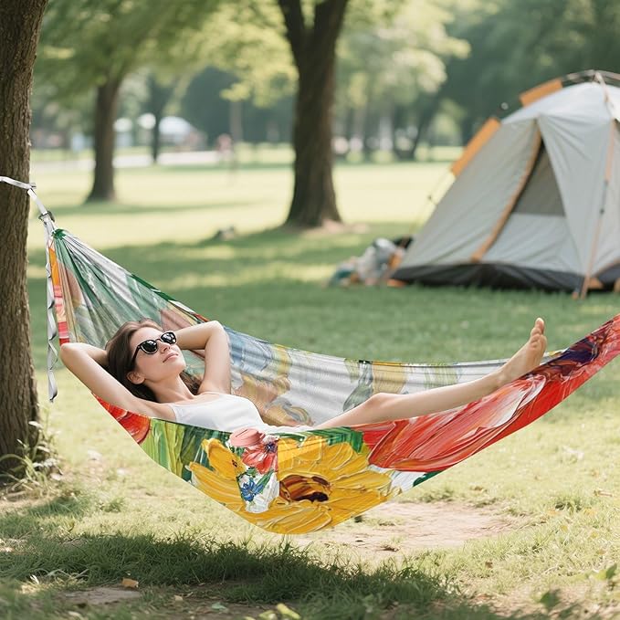 Flowers Sunflower Flower Amaryllis Hammocks Tree Hammock for Outside Beach Patio Garden