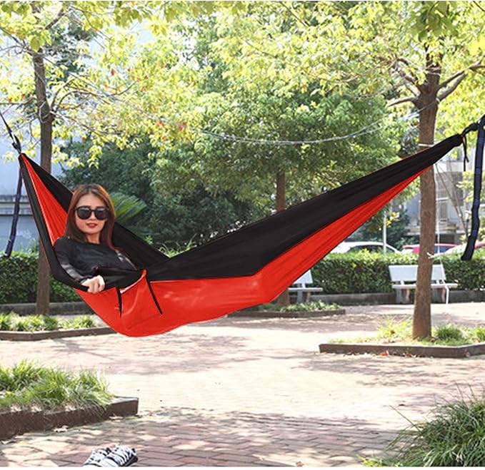 Hammocks for Outside 2 Person, Hammocks for Trees with Net, Portable Camping Hammock, Parachute Hammocks, Outdoor Hammock, for Outdoor, Indoor, Patio Yard
