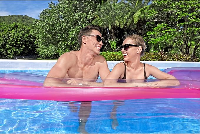 Bestway Power Steel 18' x 9' x 48” Above Ground Pool, Rectangular Metal Frame Outdoor Swimming Pool Set with Sand Filter Pump, Ladder, and Cover