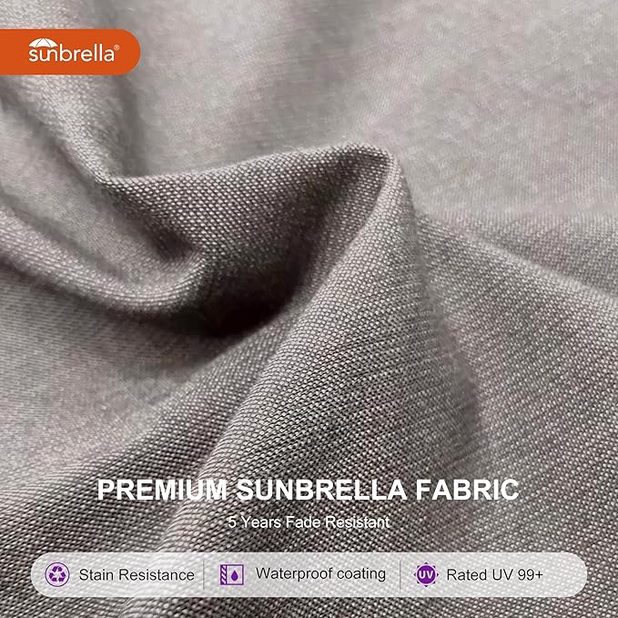 PURPLE LEAF 12' X 12' Cantilever Outdoor Patio Umbrella Large Heavy Duty 360° Rotation Double Top Offset Rectangular Umbrellas for Backyard Deck Pool, Cast Ash