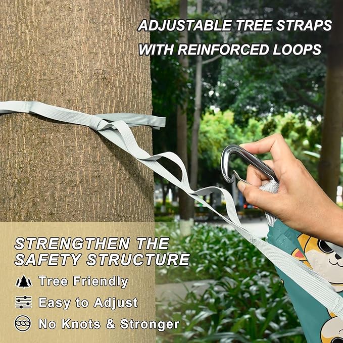 Camping Hammock Outdoor Hammocks for Outside Corgis Beach Trees Portable Lightweight with Pockets Tree Straps Indoor