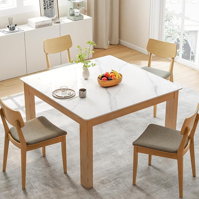 39.3" Sintered Stone Square Table Top - Durable Replacement Desktop for Dining Table, Indoor/Outdoor All-Season Use in Home, Office, Pub.
