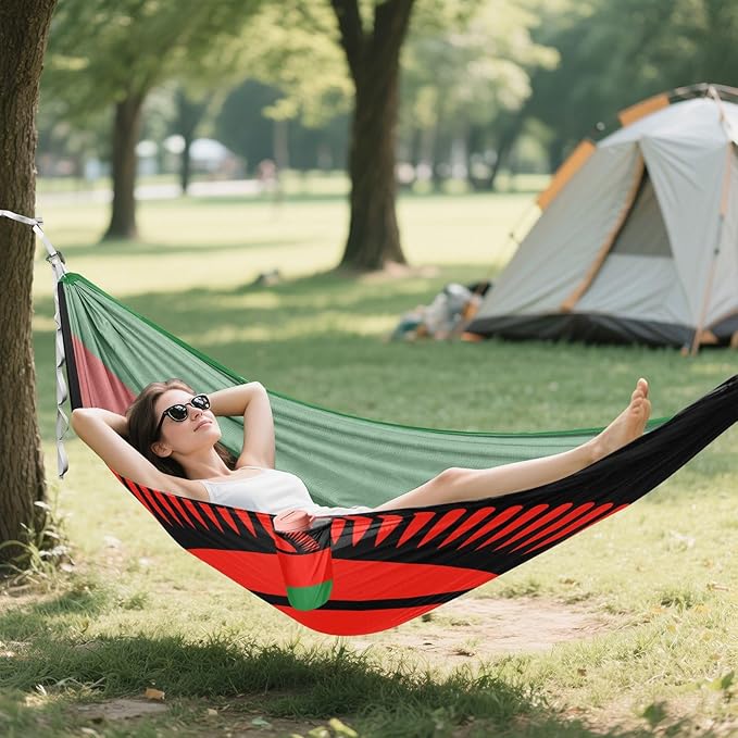 National Flag of Malawi Hammocks with Portabl Carry Bag Backyard Hammock for Indoor Outdoor Patio