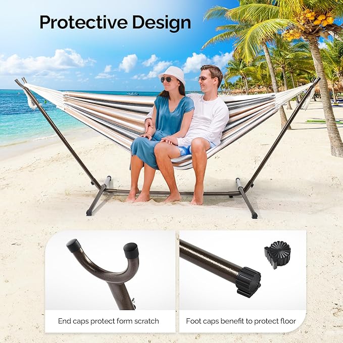 ONCLOUD 550 LBS Capacity Hammock Stand with Portable Carrying Bag, Heavy Duty 2-Person Hammock Frame for Outdoors & Indoors-Black (Antique Finish)