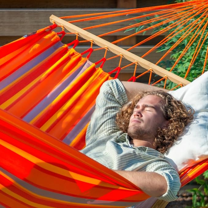 LA Siesta® Alisio Hammock with Spreader Bar & Nautico Stand, Portable Outdoor Hammock with Stand Heavy Duty, 2 Person Hammock with Stand for Outside Patio Porch - Max 355 Lbs, Toucan
