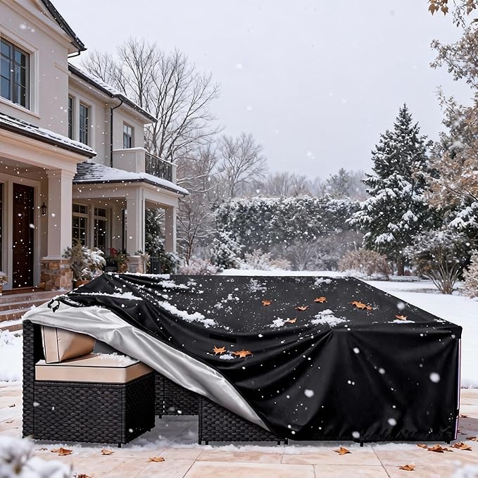 Patio Furniture Covers Waterproof,Heavy Duty Outdoor Furniture Covers, Rectangle Patio Table Cover Fits 5-8Piece Sectional Set Outdoor Chair Couch Table Sets (126" L x 63" W x 28" H)