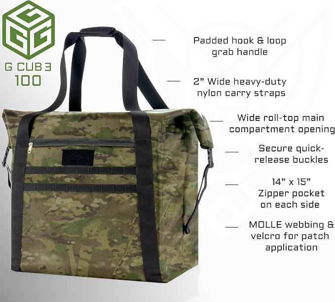 Xtreme Sight Line ~ G CUBƎ 100 Faraday Bag + XTECH Faraday Bag for Medium to Large Generators and Electronics ~ Protects Against EMP/CME/EMF/RF ~ Multicam Camo Combo