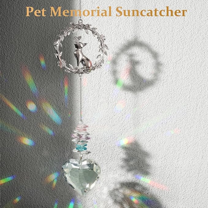 Loss of Cat Sympathy Gifts, Cat Memorial Suncatcher, Cat Remembrance Gift | Thoughtful Pet Passing Away Bereavement Gift