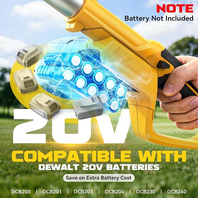 Ecarke Electric Pole Saw Compatible with Dewalt 20V, 16FT Max Total Reach, 8 Inch Detachable Tree Cutter, Electric Chainsaw Trimmer, 26ft/s Cutting Speed Pruner for Branch Pruning (Tool Only)