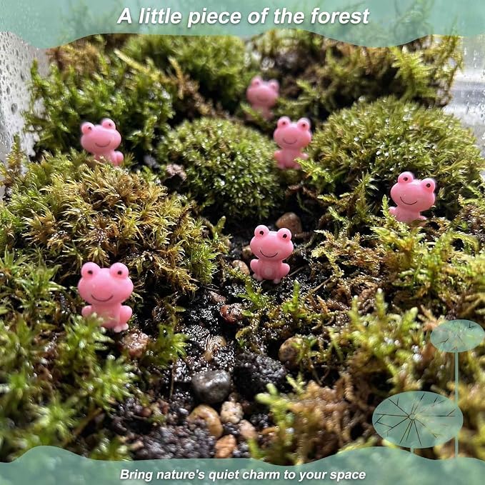 100 Pack Mini Pink Plastic Frogs, Small Tiny Figurines for Miniature Garden, Aquarium Fish Tank, Terrarium, DIY Crafting & Tiny House Décor