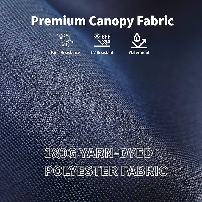 9FT Solar Umbrella 32 LED Lighted Patio Umbrella Table Market Umbrella w/Tilt and Crank, UV-Resistant Outdoor Umbrella for Pool, Garden, Deck, Navy Blue