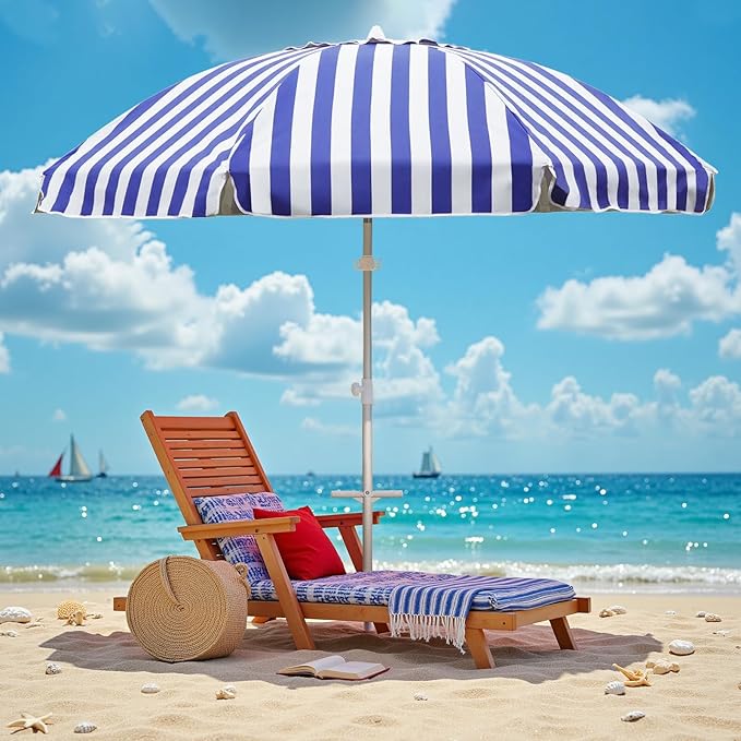 Northroad 8ft Large Beach Umbrella w/Sand Anchor Vent Tilt, Heavy Duty High Wind Patio Umbrellas w/Carry Bag,UV 50+ Sun Protection Portable Sunshade Umbrellas for Garden Pool Backyard