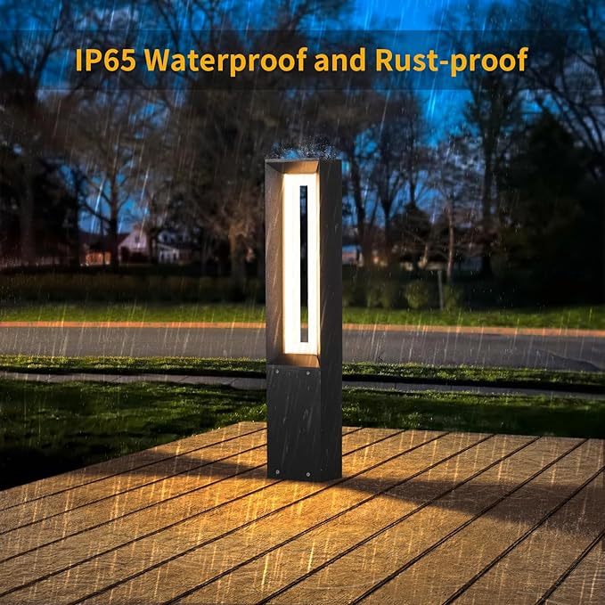 Landscape Path Light, Aluminum 8W 720LM Luxury LED Lighting, 32 Inches Modern Outdoor Bollard Lighting for Lawn, Patio, Courtyard and Driveway Decoration