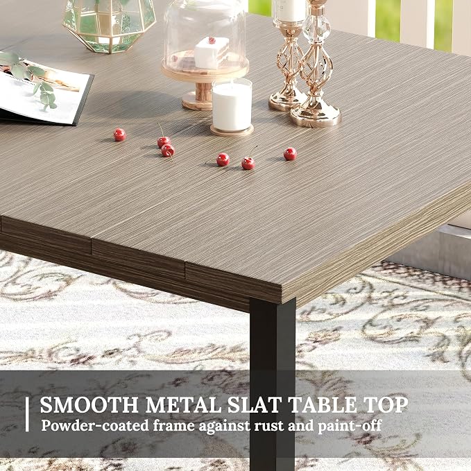 VICLLAX Patio Dining Set for 6-63" Rectangle Table & Cushioned Seats