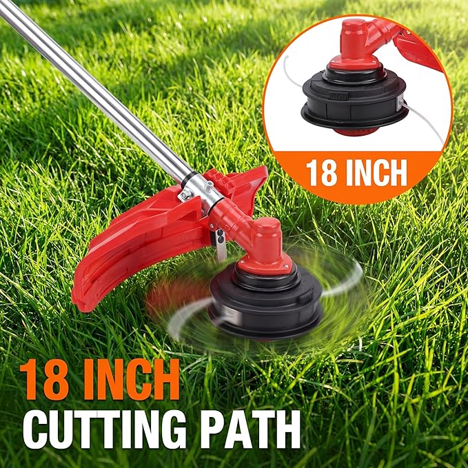 60.8V 12Ah Weed Wacker & Brush Cutter Kit Electric Grass Trimmer Edger Pruning Shears Chainsaw Long Runtime Lithium Battery Multi-Tool Set with Charger for Yard & Garden