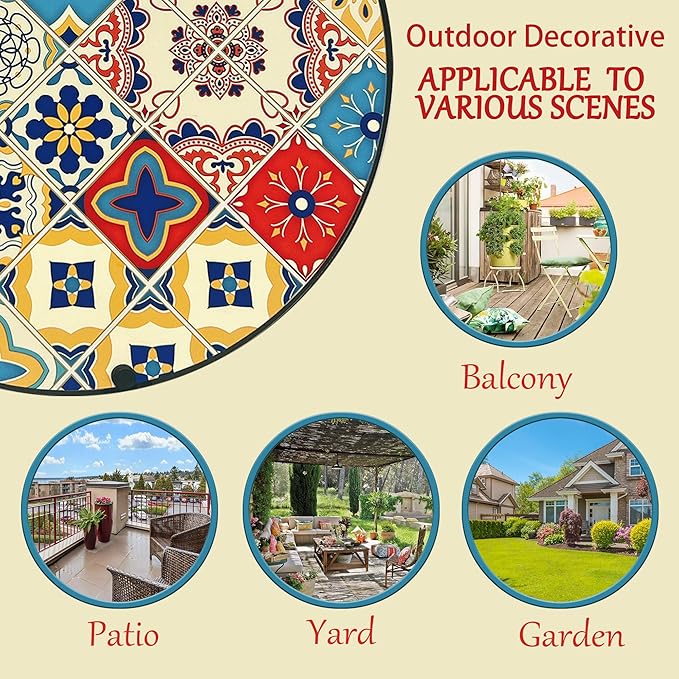 Mosaic Round Sode Tea Table, Outside Unique Furniture, Small End Outdoor Side Valentine's Day Dining Room Table, Indoor Balcony Outdoor Furniture, Balcony Patio Valentine's Day Decor