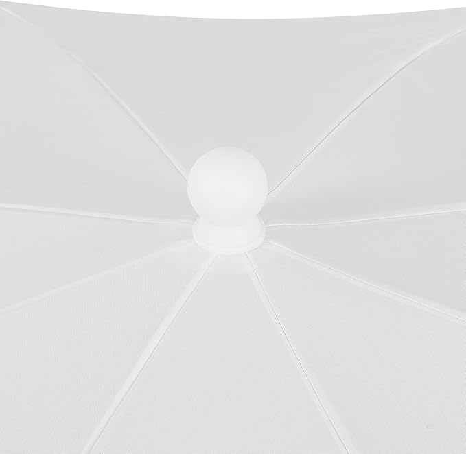 JONATHAN Y Mariner 6.5 ft. Beach Umbrella, Solid White with Fringe, Push-Button Tilt, UPF 50+ Sun Protection and Carrying Bag for Patio and Pool, White Pole UMB1005A