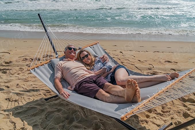 All-Weather Classic Outdoor Hammock with Pillow Deluxe Size Sunbrella® Fabric (Cast Silver (#40433-0000))