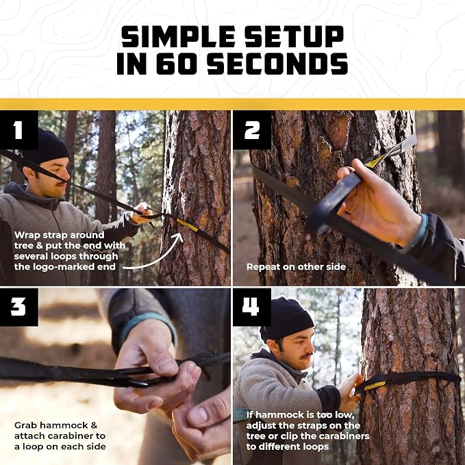 Wise Owl Outfitters Hammock & Rain Fly Bundle – Double Camping Hammock with Tree Straps and Waterproof Tarp, Lightweight Shelter for Hiking & Travel