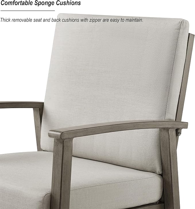 PEAK HOME FURNISHINGS Outdoor Aluminum Dining Set, 60" Round Dining Table with 6 Dining Chairs