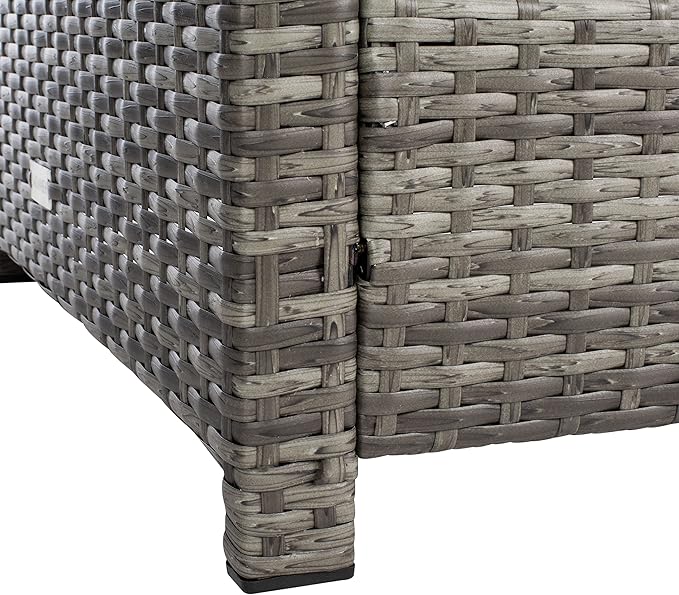SAFAVIEH Outdoor Collection Vellor Grey Brown/White Cushion 4-Piece Conversation Patio Set PAT7516C