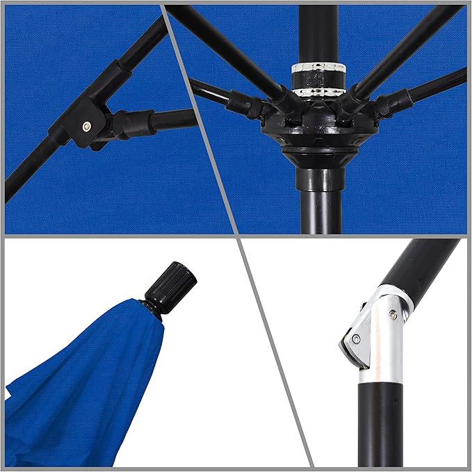 California Umbrella 9' Round Aluminum Pole Fiberglass Rib Market Umbrella