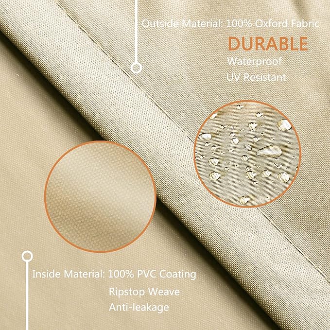 Patio Furniture Covers,Outdoor Furniture Cover Waterproof,Patio Furniture Set Covers for 3 Piece Outdoor Bistro,Patio Sofa Covers Set for 2 Chairs and Coffee Table,Beige