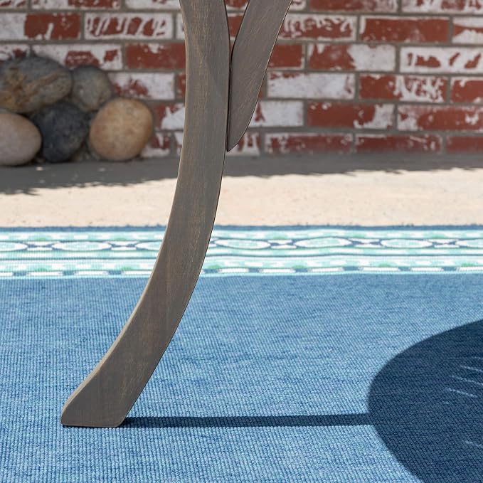 Christopher Knight Home Adn Outdoor 47" Round Acacia Wood Dining Table, Grey