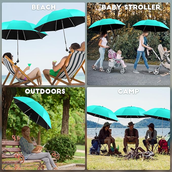 Beach Umbrella, 360 ° Chair Umbrella with Clamp, UPF50+ Shade for Beach, Sand, Patio, Yard (Not Includ Chair)