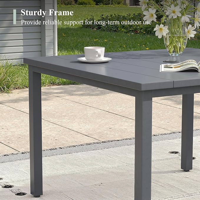 5 Pieces Patio Dining Set, Outdoor Furniture of 40.2" Square Patio Table and Patio Swivel Chairs for Backyard Lawn Garden, Dark Grey Table and Grey Chairs