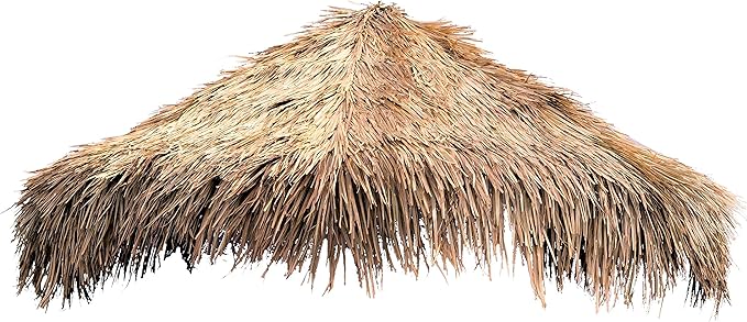 Mexican Straw Roof Thatch – 12ft Tiki Umbrella for Outdoor Shade, Patio, Tiki Bars – Eco-Friendly Natural Grass Cover, Easy Installation, Tropical DIY Roof Cover, Not Waterproof