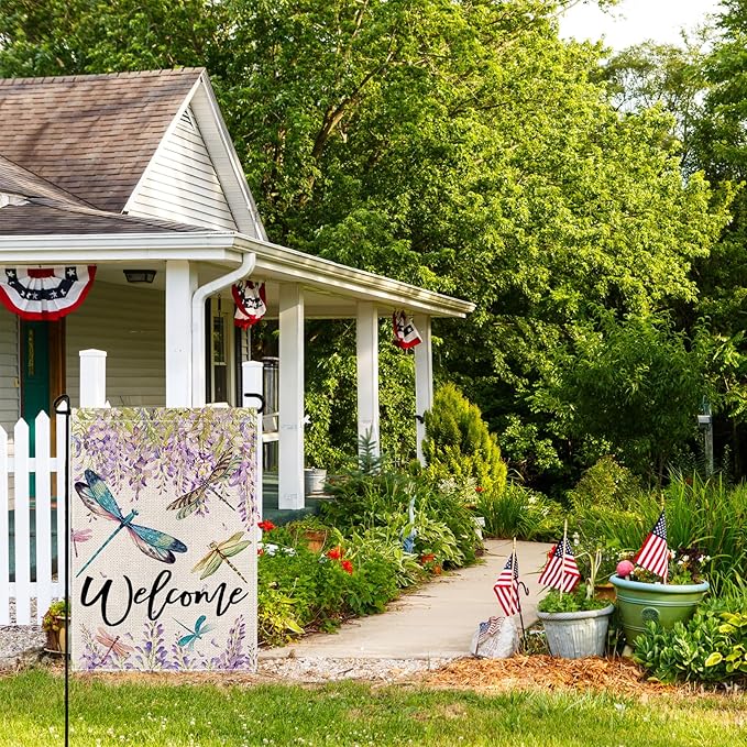 wyooxoo Spring Summer Flower Garden Flag 12x18 Inch Double Sided Vertical Welcome Garden Flag Outside Farmhouse Yard Outdoor Decoration (K)