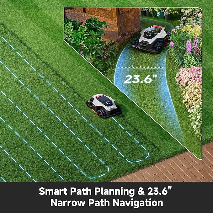 [All-Terrain Wire-Free] DREAME A3 AWD 2000 Robot Lawn Mower, 360° 3D LiDAR & AI Dual Vision Smart Robotic Mowers for 0.5 Acre, 80% Slopes & 45min Fast Charge, 1.97" Edge Trimming, 4G GPS Anti-Theft
