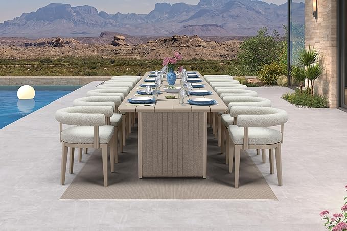 PURPLE LEAF Patio Dining Set 13 Pieces Luxury Modern Conversation Set with Bar Height Stools Aluminum Large Rectangle Dining Table and Chairs with Olefin Cushion Outdoor Furniture Set for Garden Deck