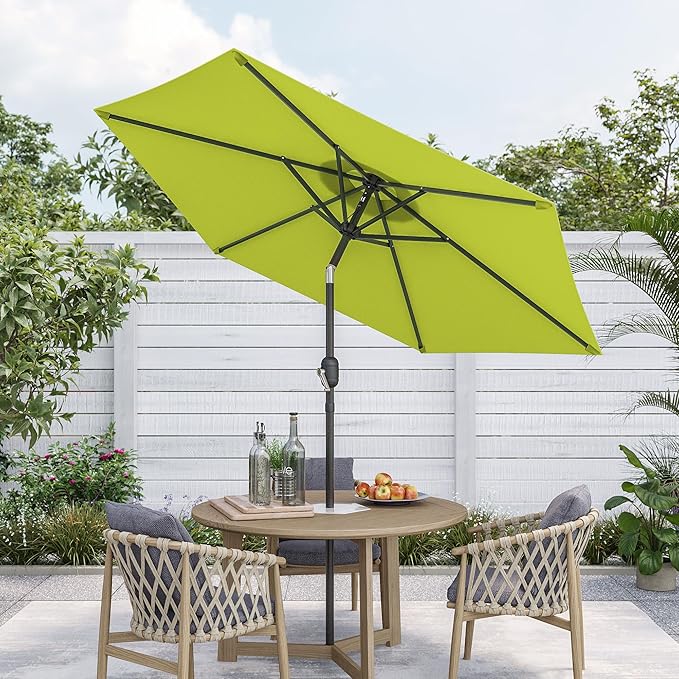 7.5ft Outdoor Umbrella Patio Umbrella,2-Year-Non-Fading,Table Market Patio Umbrella with Push Button Tilt and Crank,for Pool, Deck, Garden,Backyard