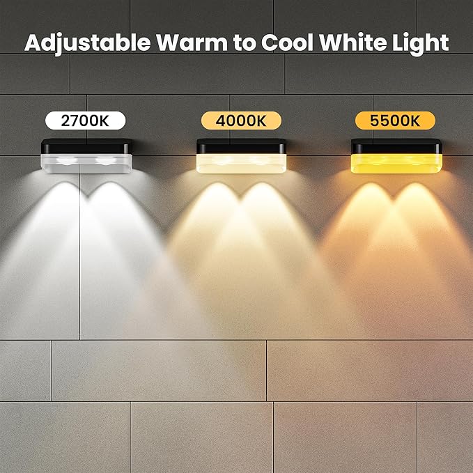 Outdoor Fence Lights, 8 Packs Smart Outdoor Deck Lights RGBCW+IC, with App/Remote Control, Color Changing Lights for Fence, IP67 Waterproof for Backyard Railing Decor (50FT)