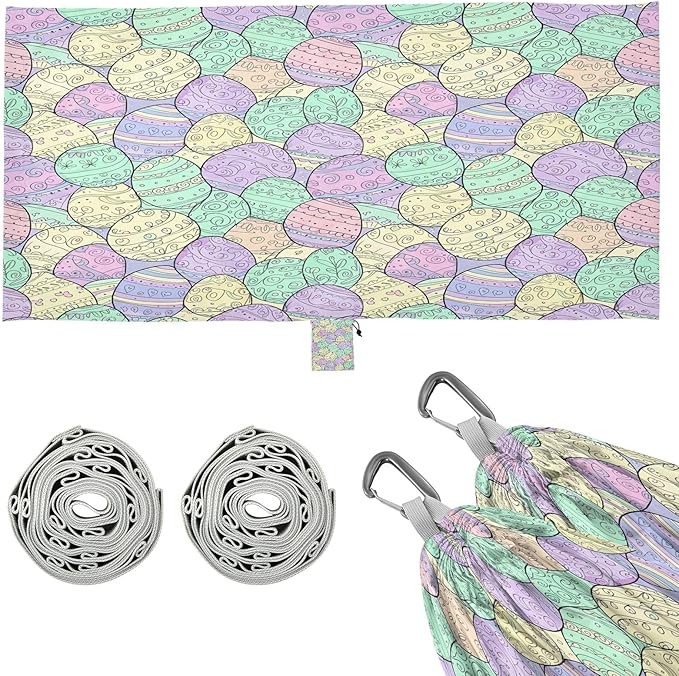 Hammocks for Outside Easter Eggs Camping Hammock Portable Hammocks with Tree Straps and Carry Bag Camping Accessories for Hiking Beach Outdoor
