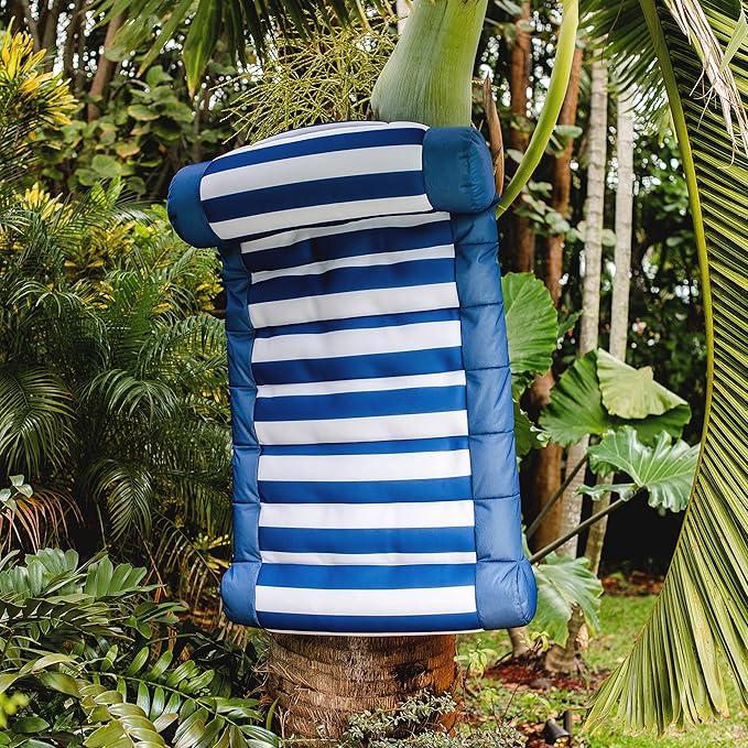 Big Joe Kona Hammock No Inflation Needed Pool Lounger with Headrest, Quick Draining Fabric, 4 feet Big