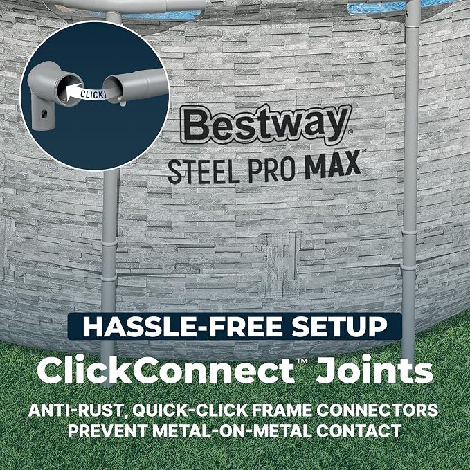 Bestway Steel Pro MAX Splashview 14' x 8'2" x 39.5" Above Ground Swimming Pool Set