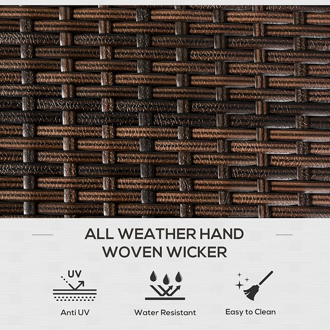 Outdoor Deck Box Shoe Storage, PE Rattan Wicker Towel Rack with Liner for Indoor, Outdoor, Patio Furniture Cushions, Pool, Toys, Garden Tools, Brown