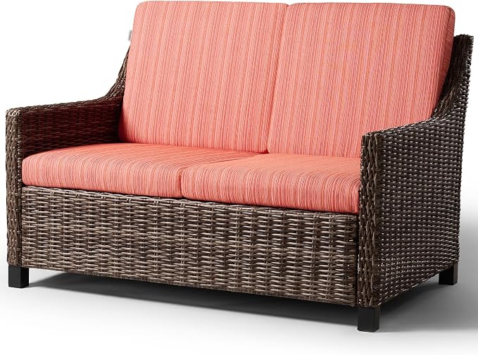 Wicker Patio Conversation Set, Outdoor Patio Chair Set with Deep Seating, Wide Armrests & Thick Cushions, All-Weather Outdoor Furniture Set for Patio, Porch, Deck & Backyard