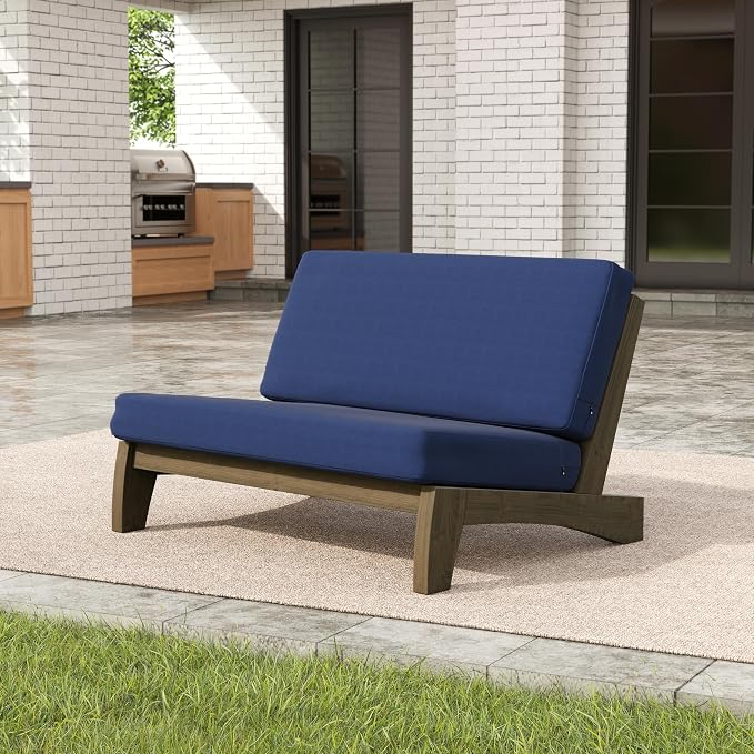 Pia Ricoo 1-Piece Patio Furniture Set, Outdoor Loveseat with 4.5-Inch Thick Cushions, All-Weather Outdoor Sofa for Backyard, Deck, Lawn - Navy